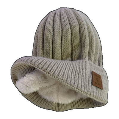 Bonnet ENFANT Beanie Bear® Beige crème - 3 pompons