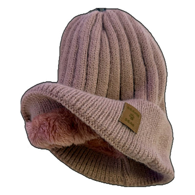 Bonnet ENFANT Beanie Bear® Rose Poudré - 3 pompons