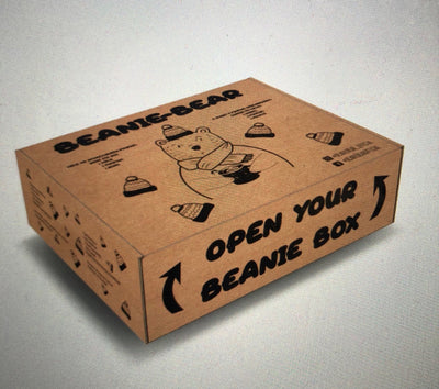 Bonnet ENFANT Beanie Bear® BEIGE Foncé - 3 pompons