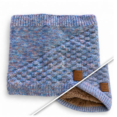 Cache-cou Doublé Bleu chiné rose