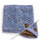 Cache-cou Doublé Bleu chiné rose