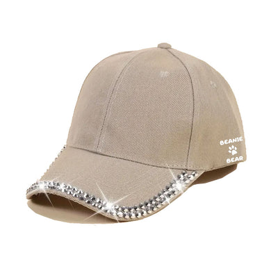 Casquette Strass Beanie-Bear Beige
