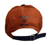 Casquette BEANIE-BEAR Velours Rouille/Bleue