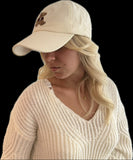 Casquette BEANIE-BEAR® Velours Bleue/Crème