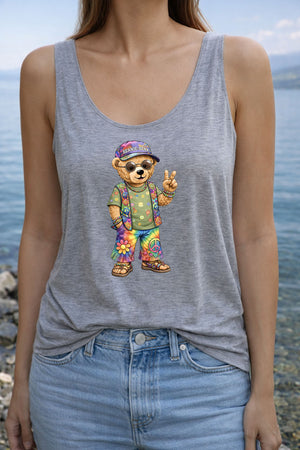 T-shirt sans manche Gris chiné