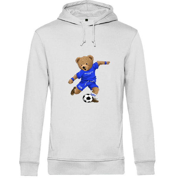 Hoodie coton bio BEAR 22 - BLANC