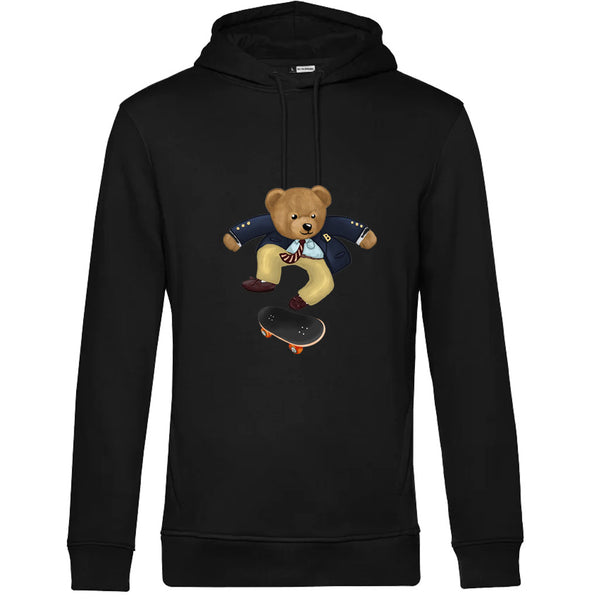 Hoodie coton bio BEAR 12 - NOIR