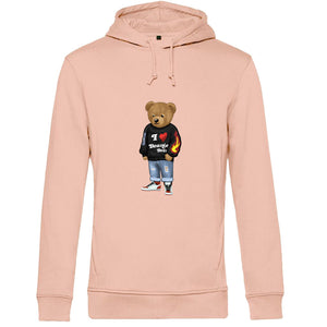 Hoodie coton bio BEAR 18 - ROSE