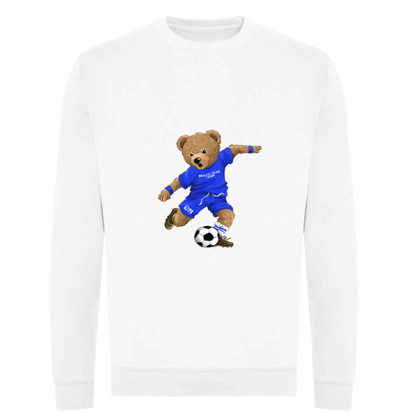 Sweat coton bio BEAR 22 - BLANC