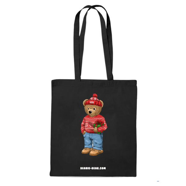 Tote-bag NOIR coton bio BEAR 01