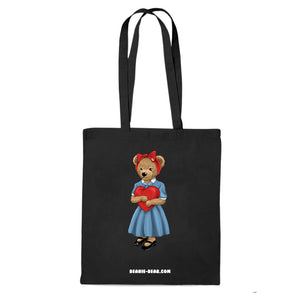 Tote-bag NOIR coton bio BEAR 02