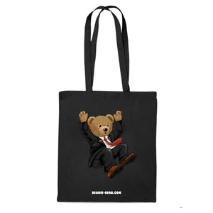 Tote-bag NOIR coton bio BEAR 03