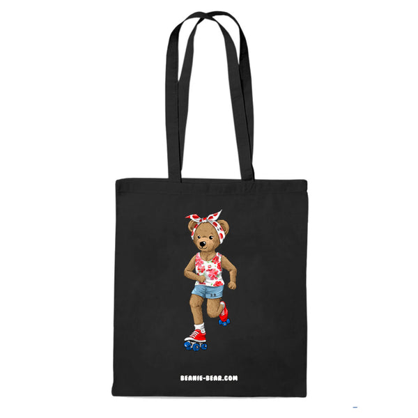 Tote-bag NOIR coton bio BEAR 08