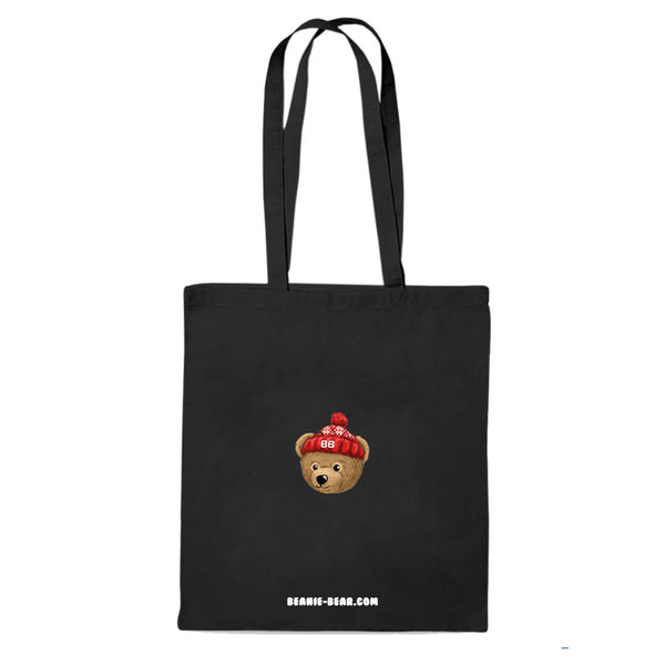 Tote-bag NOIR coton bio BEAR 09