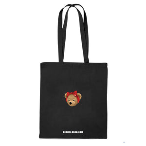 Tote-bag NOIR coton bio BEAR 10