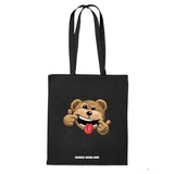 Tote-bag NOIR coton bio BEAR 23