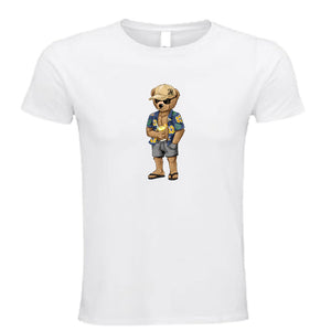 T-shirt-Unisexe-Col rond-BEAR 25-Blanc/Noir