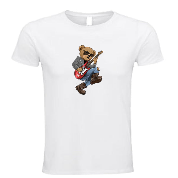 T-shirt-Unisexe-Col rond-BEAR 26-Blanc/Noir
