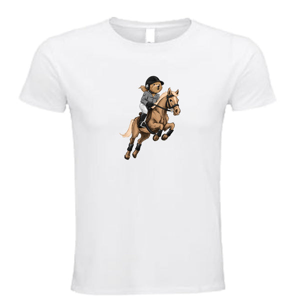 T-shirt-Unisexe-Col rond-BEAR 28-Blanc/Noir