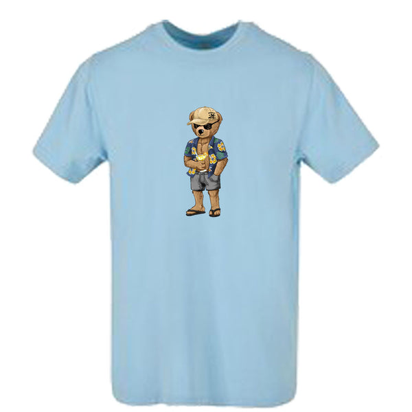 T-shirt-Unisexe-Col rond-BEAR 25-Bleu ciel