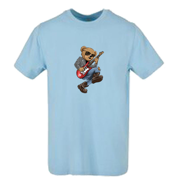 T-shirt-Unisexe-Col rond-BEAR 26-Bleu ciel