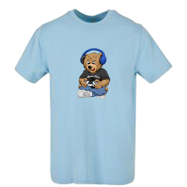 T-shirt-Unisexe-Col rond-BEAR 27-Bleu ciel
