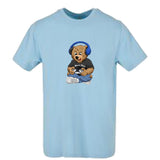 T-shirt-Unisexe-Col rond-BEAR 27-Bleu ciel