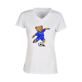 T-shirt col V - femme - BEAR 22 - BLANC