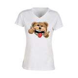 T-shirt col V - femme - BEAR 23 - ROSE