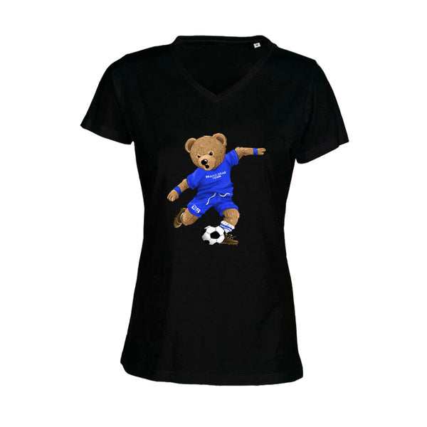 T-shirt col V - femme - BEAR 22 - NOIR