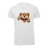 T-shirt col V - homme - BEAR 23 - NOIR