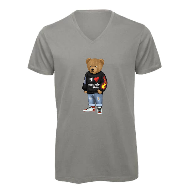 T-shirt col V - homme - BEAR 18 - GRIS