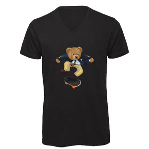 T-shirt col V - homme - BEAR 12 - NOIR