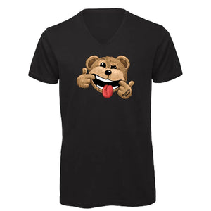 T-shirt col V - homme - BEAR 23 - NOIR