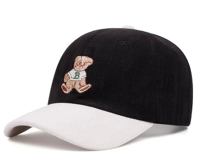Casquette BEANIE-BEAR® Velours Noire/Crème