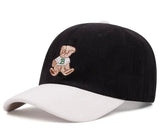 Casquette BEANIE-BEAR Velours Noire/Crème