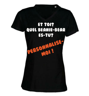 T-shirt Femme-Col V-NOIR
