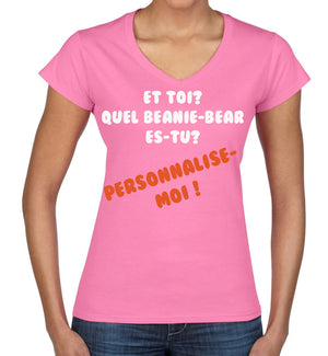 T-shirt Femme-Col V-ROSE