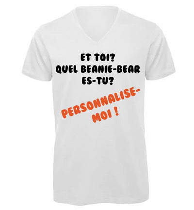 T-shirt Homme-Col V-BLANC